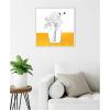 image:imageKate and Laurel Minimalist Floral Vase on Yellow Table Framed Canvas Wall Art by Teju Reval 22 x 22 Sylvie Beaded White Black amp White Flowers Still Life Art for Wall Decor Living Room Bedroom