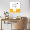 image:imageKate and Laurel Minimalist Floral Vase on Yellow Table Framed Canvas Wall Art by Teju Reval 22 x 22 Sylvie Beaded White Black amp White Flowers Still Life Art for Wall Decor Living Room Bedroom