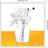 image:imageKate and Laurel Minimalist Floral Vase on Yellow Table Framed Canvas Wall Art by Teju Reval 22 x 22 Sylvie Beaded White Black amp White Flowers Still Life Art for Wall Decor Living Room Bedroom