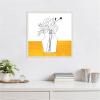 image:imageKate and Laurel Minimalist Floral Vase on Yellow Table Framed Canvas Wall Art by Teju Reval 22 x 22 Sylvie Beaded White Black amp White Flowers Still Life Art for Wall Decor Living Room Bedroom