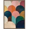 image:imageKate and Laurel Minimalist Geometric Abstract Jewel Tone Framed Canvas Wall Art by The Creative Bunch Studio 18 x 24 Sylvie Walnut Modern Abstract Art for Wall Decor Living Room BedroomBrown