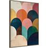 image:imageKate and Laurel Minimalist Geometric Abstract Jewel Tone Framed Canvas Wall Art by The Creative Bunch Studio 18 x 24 Sylvie Walnut Modern Abstract Art for Wall Decor Living Room BedroomBrown