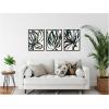 image:imageKate and Laurel Modern Floral 1 2 and 3 Set of 3 18x24 Framed Canvas Wall Art Set by Alicia Bock Sylvie Black Modern Abstract Flowers Abstract Art for Wall Decor Living Room Bedroom