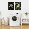 image:imageKate and Laurel Moody Floral 1 and 2 Set of 2 18x24 Framed Canvas Wall Art Set by Annie Quigley Sylvie Beaded White Modern Flowers Nature Art for Wall Decor Living Room Bedroom