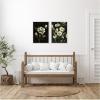 image:imageKate and Laurel Moody Floral 1 and 2 Set of 2 18x24 Framed Canvas Wall Art Set by Annie Quigley Sylvie Beaded White Modern Flowers Nature Art for Wall Decor Living Room Bedroom