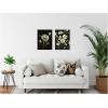 image:imageKate and Laurel Moody Floral 1 and 2 Set of 2 18x24 Framed Canvas Wall Art Set by Annie Quigley Sylvie Beaded White Modern Flowers Nature Art for Wall Decor Living Room Bedroom