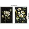 image:imageKate and Laurel Moody Floral 1 and 2 Set of 2 18x24 Framed Canvas Wall Art Set by Annie Quigley Sylvie Beaded White Modern Flowers Nature Art for Wall Decor Living Room Bedroom