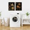 image:imageKate and Laurel Moody Floral 5 and 6 Set of 2 18x24 Framed Canvas Wall Art Set by Annie Quigley Sylvie Beaded Dark Gold Farmhouse Flowers Flowers Nature Art for Wall Decor Living Room
