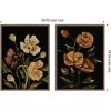image:imageKate and Laurel Moody Floral 5 and 6 Set of 2 18x24 Framed Canvas Wall Art Set by Annie Quigley Sylvie Beaded Dark Gold Farmhouse Flowers Flowers Nature Art for Wall Decor Living Room