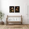 image:imageKate and Laurel Moody Floral 5 and 6 Set of 2 18x24 Framed Canvas Wall Art Set by Annie Quigley Sylvie Beaded Dark Gold Farmhouse Flowers Flowers Nature Art for Wall Decor Living Room