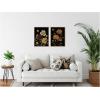 image:imageKate and Laurel Moody Floral 5 and 6 Set of 2 18x24 Framed Canvas Wall Art Set by Annie Quigley Sylvie Beaded Dark Gold Farmhouse Flowers Flowers Nature Art for Wall Decor Living Room