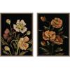 image:imageKate and Laurel Moody Floral 5 and 6 Set of 2 18x24 Framed Canvas Wall Art Set by Annie Quigley Sylvie Beaded Dark Gold Farmhouse Flowers Flowers Nature Art for Wall Decor Living Room
