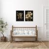 image:imageKate and Laurel Moody Floral 7 and 8 Set of 2 18x24 Framed Canvas Wall Art Set by Annie Quigley Sylvie Beaded Dark Gold Traditional Flowers Nature Still Life Flowers Nature Art for Wall