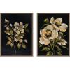 image:imageKate and Laurel Moody Floral 7 and 8 Set of 2 18x24 Framed Canvas Wall Art Set by Annie Quigley Sylvie Beaded Dark Gold Traditional Flowers Nature Still Life Flowers Nature Art for Wall
