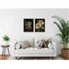 image:imageKate and Laurel Moody Floral 7 and 8 Set of 2 18x24 Framed Canvas Wall Art Set by Annie Quigley Sylvie Beaded Dark Gold Traditional Flowers Nature Still Life Flowers Nature Art for Wall