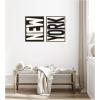 image:imageKate and Laurel New York Set Print Travel City Typography Black and White 2 Piece Framed Canvas Wall Art Set by Lucky Guava Sylvie Walnut Modern Contemporary Abstract Art for Wall Decor