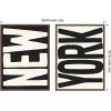 image:imageKate and Laurel New York Set Print Travel City Typography Black and White 2 Piece Framed Canvas Wall Art Set by Lucky Guava Sylvie Walnut Modern Contemporary Abstract Art for Wall Decor