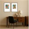 image:imageKate and Laurel Night Chords 2 Piece Framed Wall Art Print Set by Kelly Knaga Florence Light Brown Mid Century Modern Abstract Art for Wall Decor