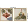image:imageKate and Laurel Nostalgic Holiday 2 Piece Framed Canvas Wall Art Set by Mary Sparrow Sylvie Bright Gold Vintage Holiday Art for Wall Decor