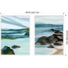 image:imageKate and Laurel Ocean Breeze Landscape  2 Piece Framed Canvas Wall Art Set by Nikita Jariwala Sylvie White Coastal Abstract Art for Wall Decor