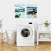 image:imageKate and Laurel Ocean Breeze Landscape  2 Piece Framed Canvas Wall Art Set by Nikita Jariwala Sylvie White Coastal Abstract Art for Wall Decor