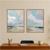image:imageKate and Laurel Oceanside I amp II 2 Piece Framed Canvas Wall Art Set by Amy Lighthall Sylvie Dark Gold Modern Contemporary Abstract Art for Wall Decor