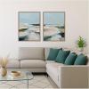 image:imageKate and Laurel Oceanside III 2 Piece Framed Canvas Wall Art Set by Amy Lighthall Sylvie Dark Gold Modern Contemporary Abstract Art for Wall Decor