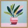 image:imageKate and Laurel Playful Potted Plant Still Life Framed Canvas Wall Art by The Creative Bunch Studio 22 x 22 Sylvie Natural Modern Abstract Still Life Art for Wall Decor Living Room Bedroom
