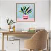 image:imageKate and Laurel Playful Potted Plant Still Life Framed Canvas Wall Art by The Creative Bunch Studio 22 x 22 Sylvie Natural Modern Abstract Still Life Art for Wall Decor Living Room Bedroom