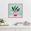 image:imageKate and Laurel Playful Potted Plant Still Life Framed Canvas Wall Art by The Creative Bunch Studio 22 x 22 Sylvie Natural Modern Abstract Still Life Art for Wall Decor Living Room Bedroom