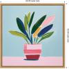 image:imageKate and Laurel Playful Potted Plant Still Life Framed Canvas Wall Art by The Creative Bunch Studio 22 x 22 Sylvie Natural Modern Abstract Still Life Art for Wall Decor Living Room Bedroom