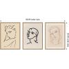 image:imageKate and Laurel Profil de Femme Henri Matisse 3 Piece Framed Canvas Wall Art Set by Nostalgia Prints Sylvie Beaded Rustic Natural Modern Contemporary Person Art for Wall Decor