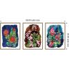 image:imageKate and Laurel Proteas in Blue amp Hollyhock 3 Piece Framed Canvas Wall Art Set by Lucia Gianello Sylvie Dark Gold Whimsical Flower Art for Wall Decor