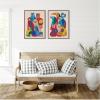 image:imageKate and Laurel Retro Cats amp Dogs 2 Piece Framed Canvas Wall Art Set by Rachel Lee Sylvie Walnut Whimsical Abstract Art for Wall Decor