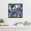 image:imageKate and Laurel Retro Current Framed Canvas Wall Art by Leah Nadeau 22 x 22 Sylvie Black Modern Abstract Art for Wall Decor Living Room Bedroom
