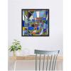 image:imageKate and Laurel Retro Current Framed Canvas Wall Art by Leah Nadeau 22 x 22 Sylvie Black Modern Abstract Art for Wall Decor Living Room Bedroom