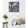 image:imageKate and Laurel Retro Current Framed Canvas Wall Art by Leah Nadeau 22 x 22 Sylvie Black Modern Abstract Art for Wall Decor Living Room Bedroom