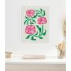 image:imageKate and Laurel Retro Flowers Framed Canvas Wall Art by Rachel Lee 18 x 24 Sylvie Beaded White Modern Abstract Flowers Nature Art for Wall Decor Living Room Bedroom