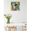 image:imageKate and Laurel Retro Refresh Painterly Shapes Neutral Linen Framed Canvas Wall Art by The Creative Bunch Studio 22 x 22 Sylvie Natural Modern Abstract Art for Wall Decor Living Room Bedroom