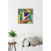 image:imageKate and Laurel Retro Refresh Painterly Shapes Neutral Linen Framed Canvas Wall Art by The Creative Bunch Studio 22 x 22 Sylvie Natural Modern Abstract Art for Wall Decor Living Room Bedroom