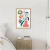image:imageKate and Laurel Retro Whimsical Floral Vase Framed Canvas Wall Art by Rachel Lee 18 x 24 Sylvie Natural Whimsical Abstract Flowers Still Life Art for Wall Decor Living Room Bedroom