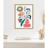 image:imageKate and Laurel Retro Whimsical Floral Vase Framed Canvas Wall Art by Rachel Lee 18 x 24 Sylvie Natural Whimsical Abstract Flowers Still Life Art for Wall Decor Living Room Bedroom