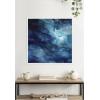 image:imageKate and Laurel Rich Blue Watery Abstract Framed Canvas Wall Art by The Creative Bunch Studio 30 x 30 Sylvie White Coastal Abstract Landscapes Art for Wall Decor Living Room Bedroom