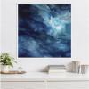image:imageKate and Laurel Rich Blue Watery Abstract Framed Canvas Wall Art by The Creative Bunch Studio 30 x 30 Sylvie White Coastal Abstract Landscapes Art for Wall Decor Living Room Bedroom