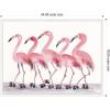 image:imageKate and Laurel Rollerskating Flamingos Framed Canvas Wall Art by Patricia Shaw 24 x 18 Sylvie White Whimsical Animals Nature Humor Art for Wall Decor Living Room Bedroom