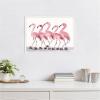 image:imageKate and Laurel Rollerskating Flamingos Framed Canvas Wall Art by Patricia Shaw 24 x 18 Sylvie White Whimsical Animals Nature Humor Art for Wall Decor Living Room Bedroom
