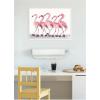 image:imageKate and Laurel Rollerskating Flamingos Framed Canvas Wall Art by Patricia Shaw 24 x 18 Sylvie White Whimsical Animals Nature Humor Art for Wall Decor Living Room Bedroom