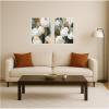 image:imageKate and Laurel Sepia Fields 2 Piece Framed Canvas Wall Art Set by Amy Lighthall Sylvie Beaded White Modern Contemporary Flower Art for Wall Decor