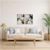 image:imageKate and Laurel Sepia Florals III 2 Piece Framed Canvas Wall Art Set by Amy Lighthall Sylvie Beaded Dark Gold Modern Contemporary Flower Art for Wall Decor