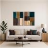 image:imageKate and Laurel Stacked 2 Piece Framed Canvas Wall Art Set by Amy Lighthall Sylvie Walnut Modern Contemporary Abstract Art for Wall Decor